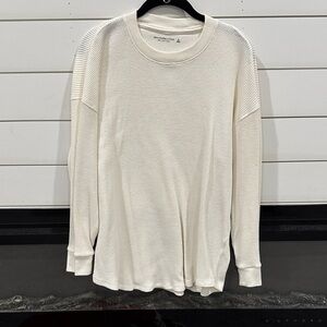 Abercrombie & Fitch Cream Waffle Knit Shirt